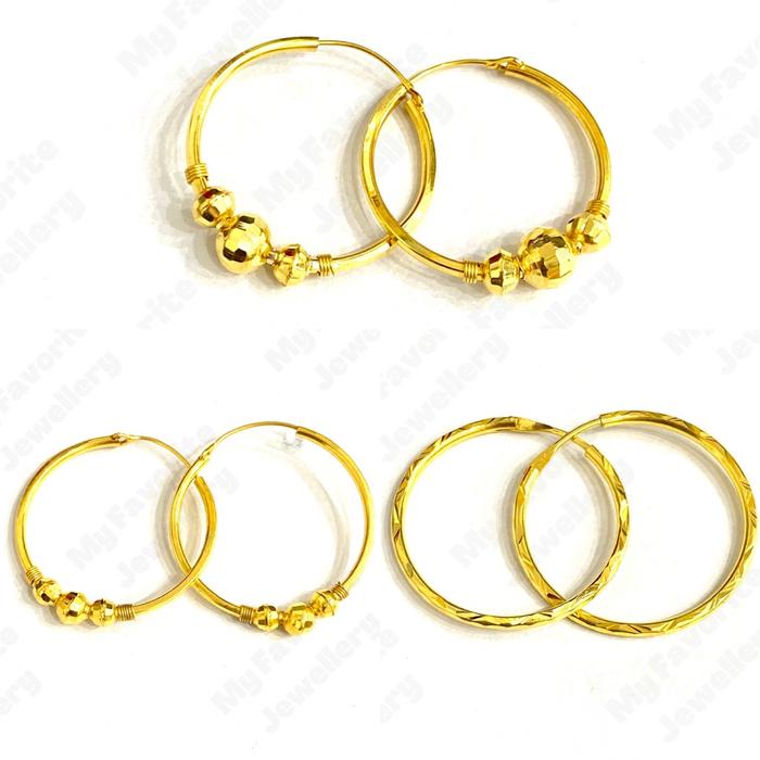 Anting Gipsy 1.5gr dan 2gr Anting Emas Asli Kadar 700
