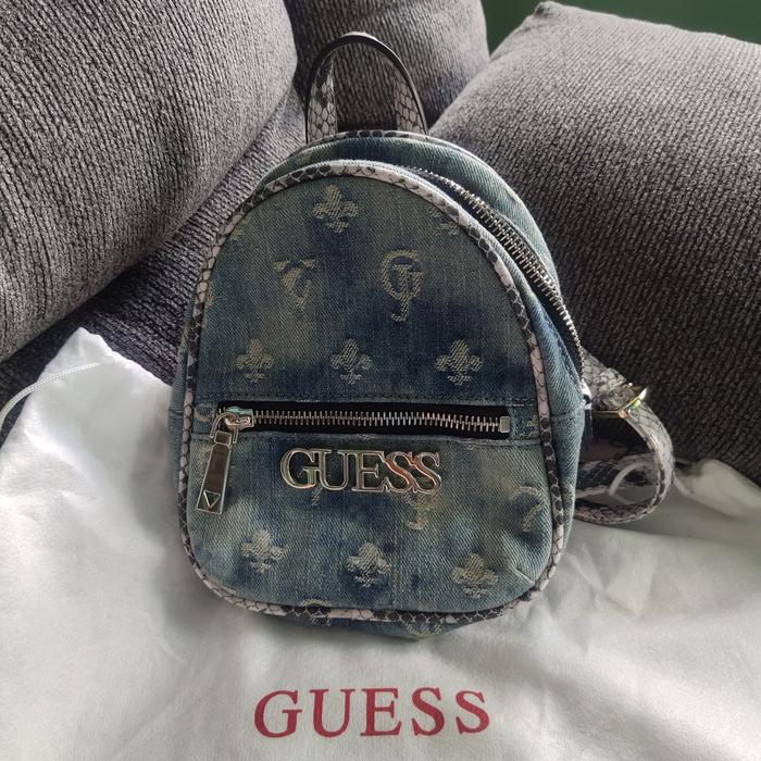backpack ransel tas punggung denim Guess original