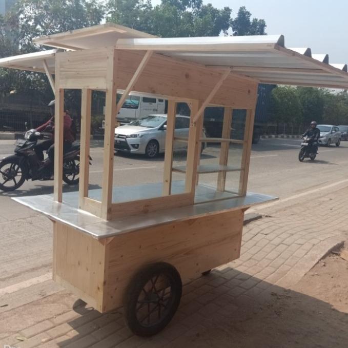 grobak mie ayam bakso/grobak murah booth kayu jati belanda
