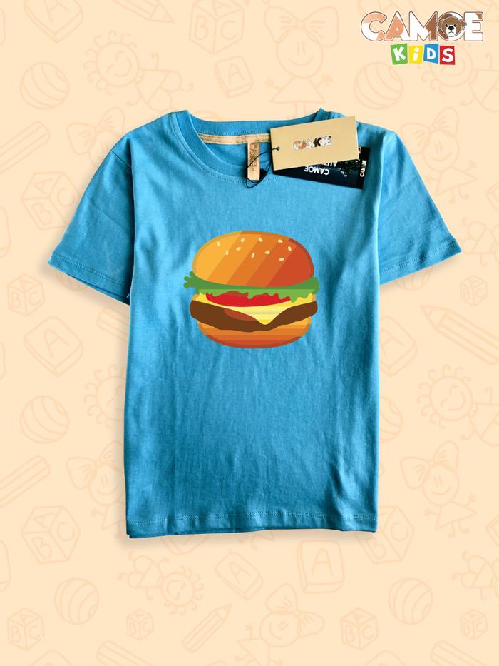 Kaos Baju anak Kids cheese beef `Burger