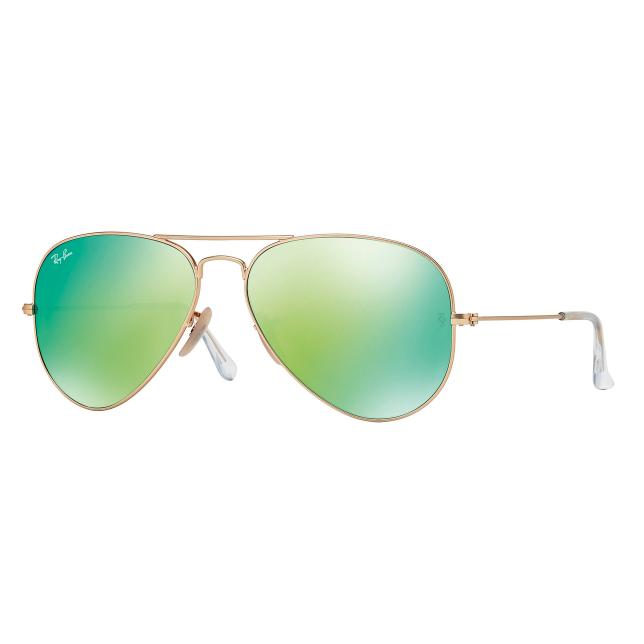 Ray-Ban Sunglass Aviator RB 3025 112/19 62 Polished Gold w Green Flash