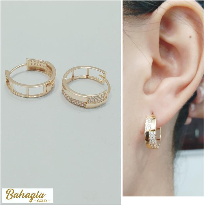 Anting jepit lebar Emas ITALY kadar 700
