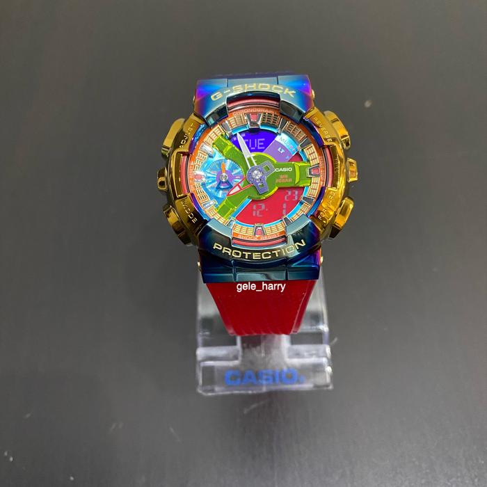 Casio Gshock GM 110RB-2A Rainbow Ion Plating Bezel