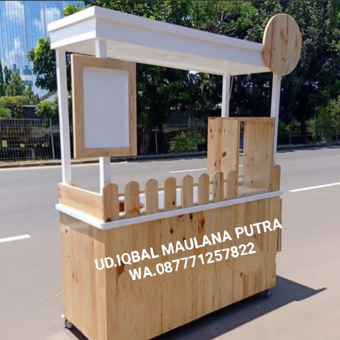 grobak bakso mie ayam/grobak booth bahan kayu jati belanda murah