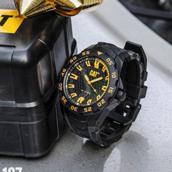 JAM TANGAN PRIA CATEPILLAR CAT LH.110.21.127 BLACK YELLOW ORIGINAL