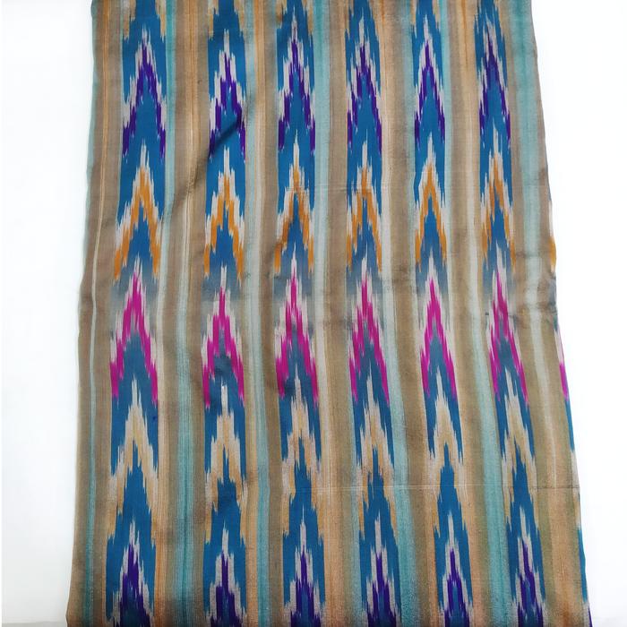 Kain Meteran Sutra Asli 100% Tenun Ikat Motif Co'Bo' Garis Modern