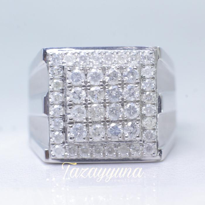 CINCIN PERAK PRIA NATURAL BERLIAN EROPA1,11ct/44pcs NA256