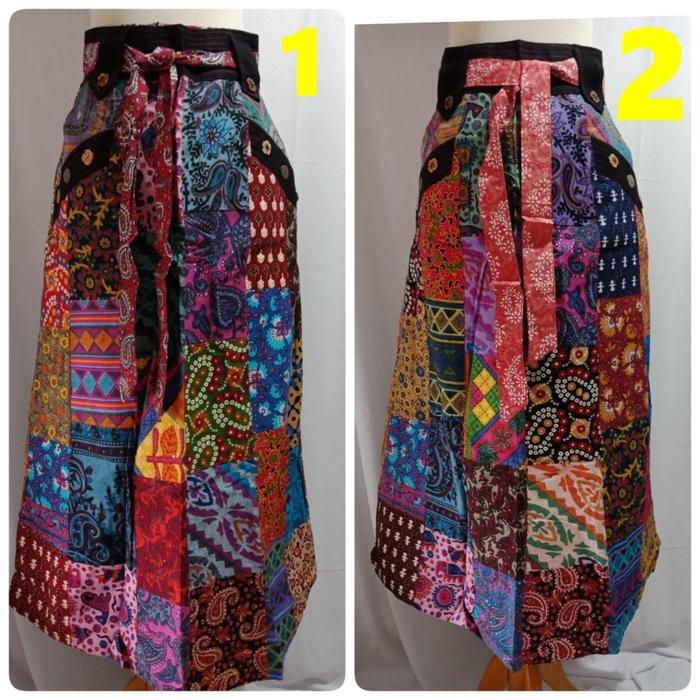 Rok Etnik Percak Bangkok ada saku di depan bahan katun Impor