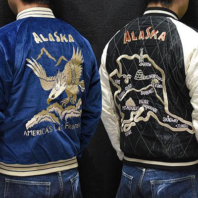 Sukajan Tailor Toyo - ALASKAN EAGLE x ALASKA MAP - Velveteen Model
