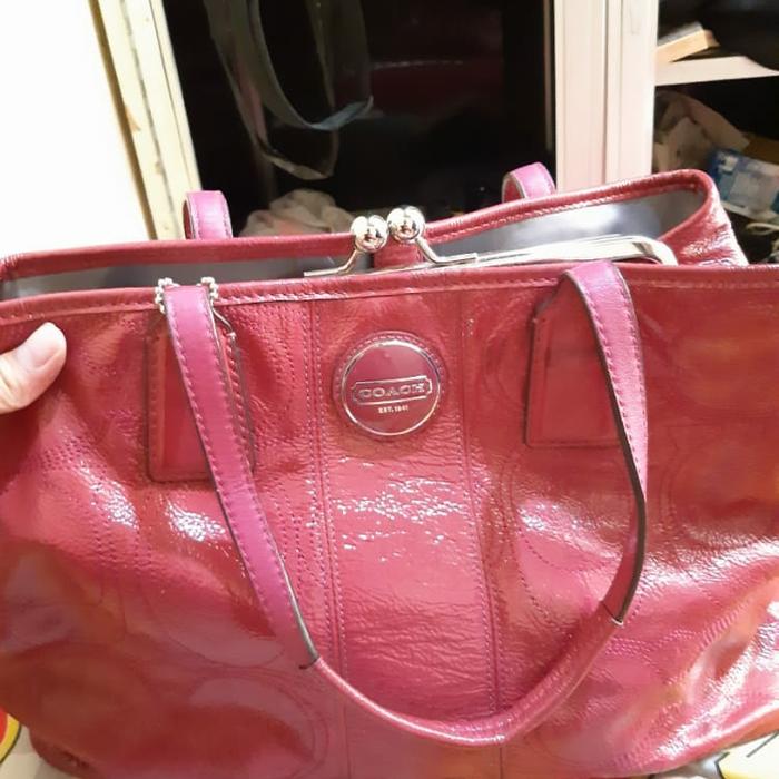 tas bekas tas branded coach merah authentic impor korea