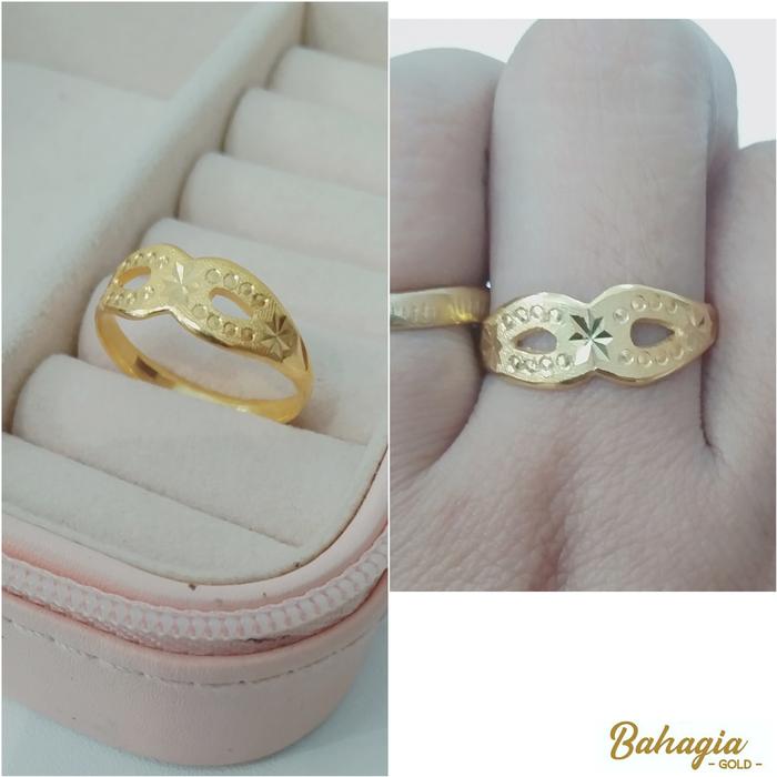 Cincin model kaca mata ukir kadar 950
