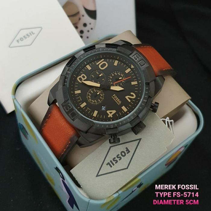 Jam Tangan Pria Fossil Bronson FS 5714 FS 5713 Original 50mm Fullset