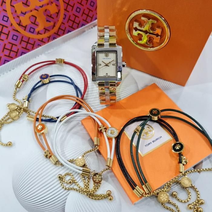 Jam Wanita Tory Burch TRB1102 1102 Original 25mm Free 1 Gelang Fullset
