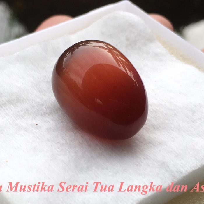 Batu Mustika Serai warna Coklat Tua kemerahan