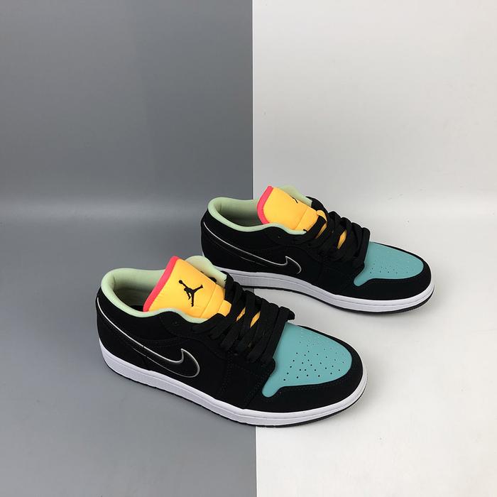 Air Jordan 1 Low Black Aurora Green