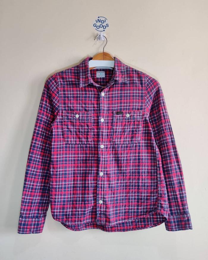 Kemeja Flanel Lee Union Made Sanforize Flannel Red no Thrift Oldblue
