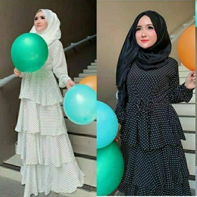 DRESS DOTTY (NO PASHMINA) Maxi Gamis Longdress Polkadot