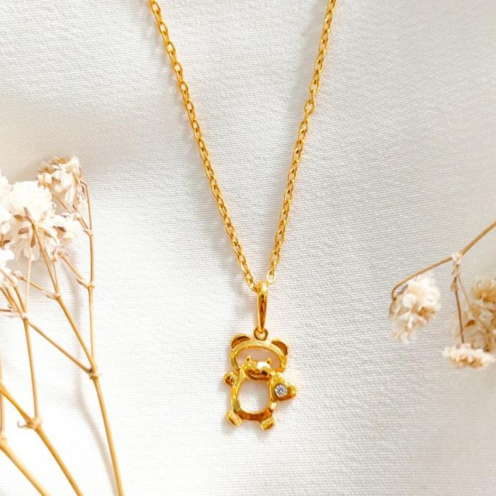 Kalung Huruf Emas asli model elegan