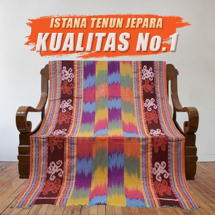 Kain Tenun Ikat Blanket - Kain Songket Troso Jepara Motif Cumi Pelangi