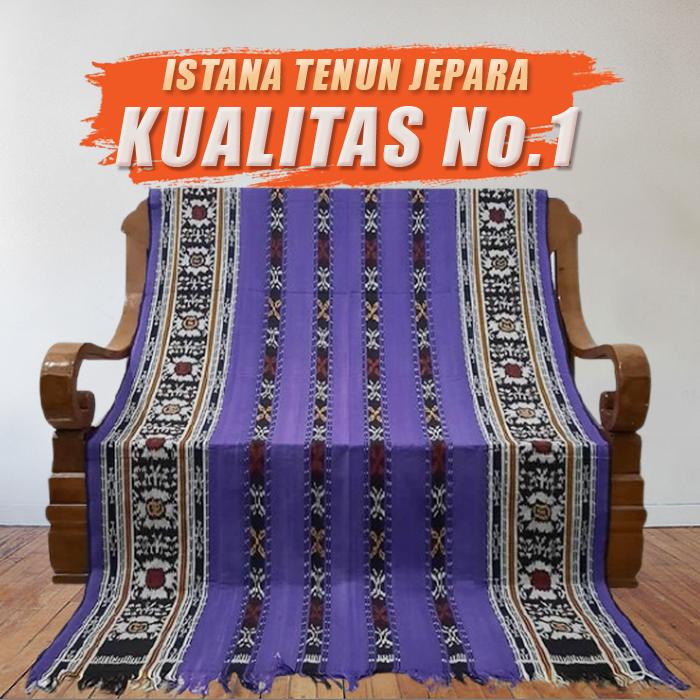 Kain Tenun Ikat Blanket Troso Jepara Songket Ungu Motif NTT