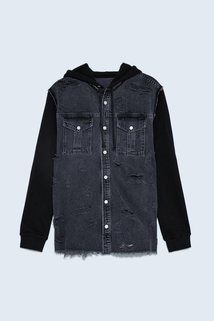 *LAST PIECE* ZARA Combined Denim Shirt Jacket