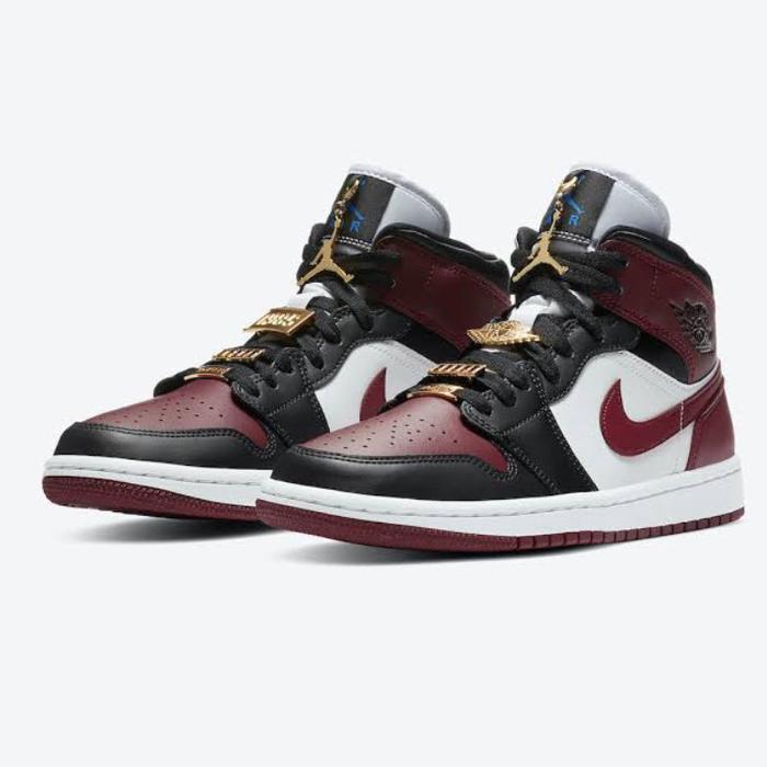NIKE AIR JORDAN 1 MID SE DARK BEETROOT MAROON BURGUNDY PINS ORIGINAL