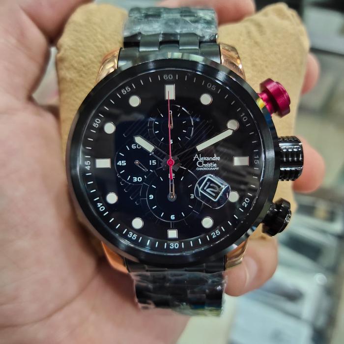jam tangan Alexander Christie AC6163MC/Full Black/ ROSEGOLD Original