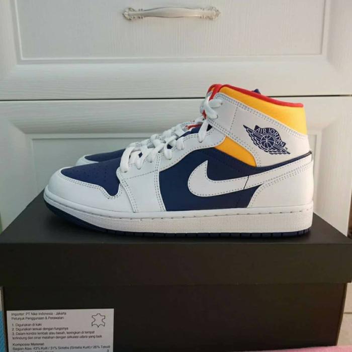 Air Jordan 1 Mid Laser Blue Orange