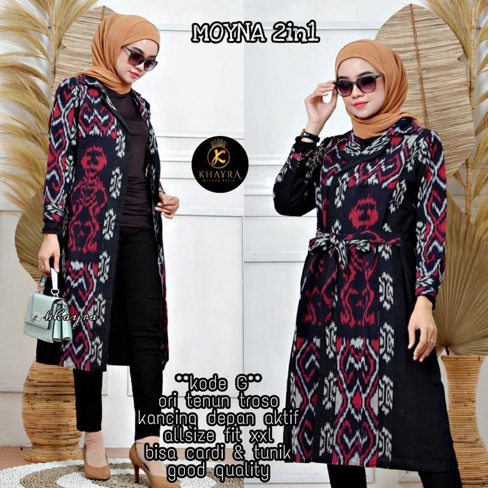 Moyna 2in1 Cardi Tunik Tenun Ori