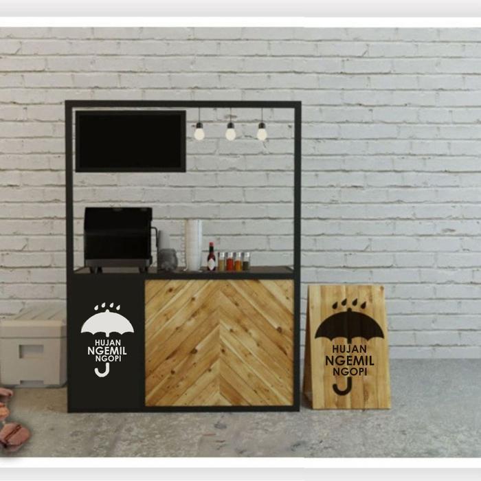 Booth dan container usaha minuman kekinian atau jajanan ringan