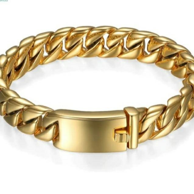 gelang titanium pria-cowok keren-emas rantai