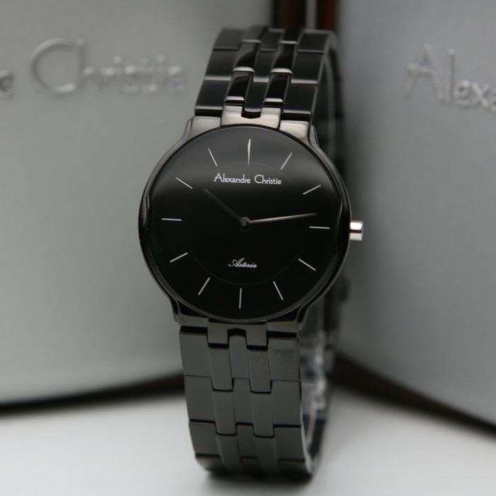 JAM TANGAN wanitaALEXANDRE CHRISTIE AC 8616 FULL BLACK ORIGINALGARANS