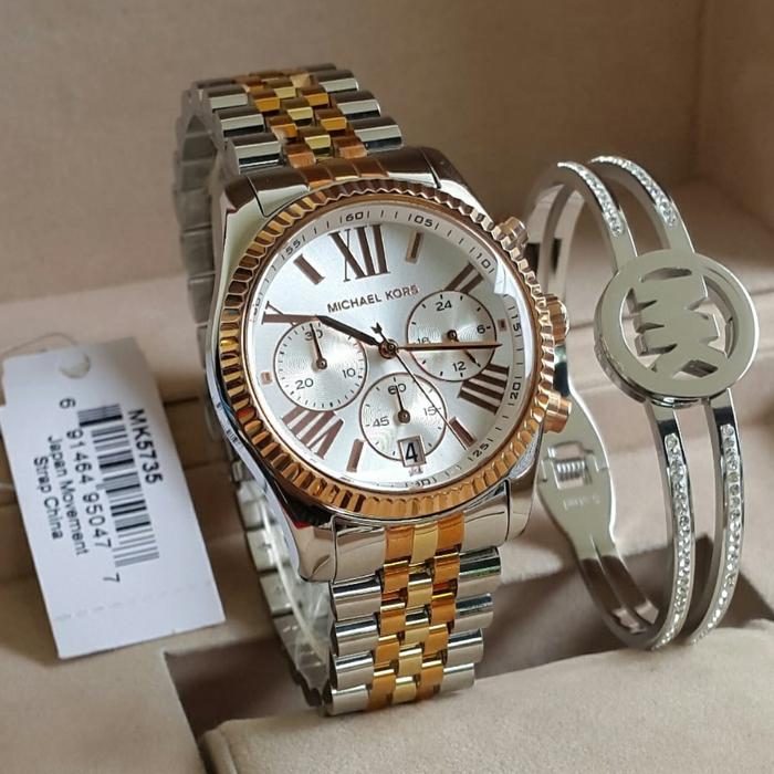 Jam MicHaell Korss MK 5556 5735 Fullset Free Gelang Original 3.8cm
