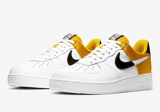 NIKE Air Force 1 Yellow NBA Amarillo Gold Satin