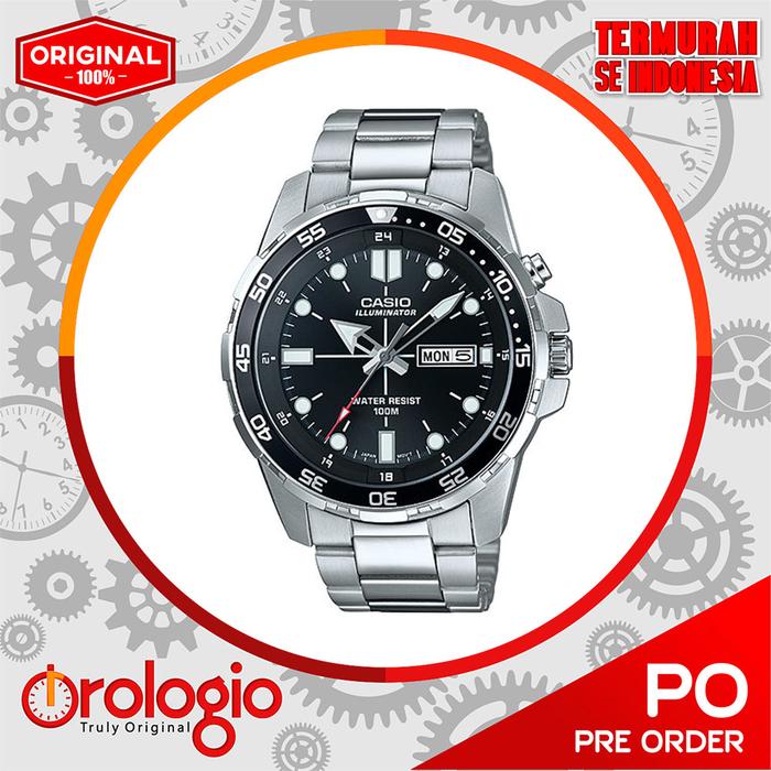 Jam Tangan Casio Black Diver's Look Steel Sports MTD1079D-1AV