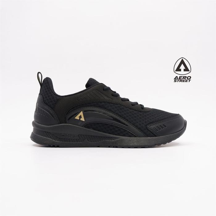 Sepatu Sneakers Casual Sport Sekolah - Aerostreet 35-42 Leopard Hitam