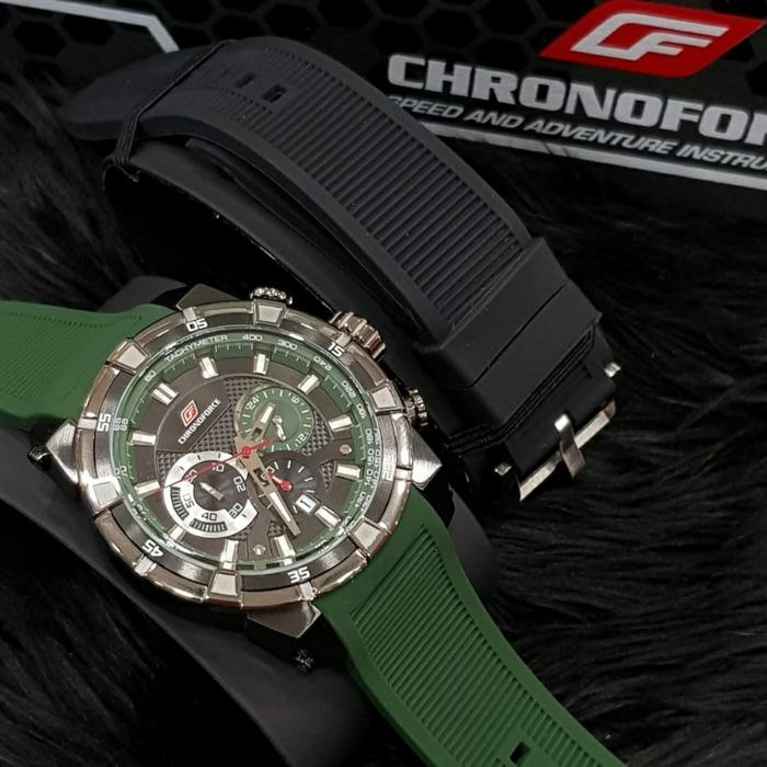 Jam Tangan Pria ChronoForce CF 5317G Rubber 48mm Original Resmi SetBox