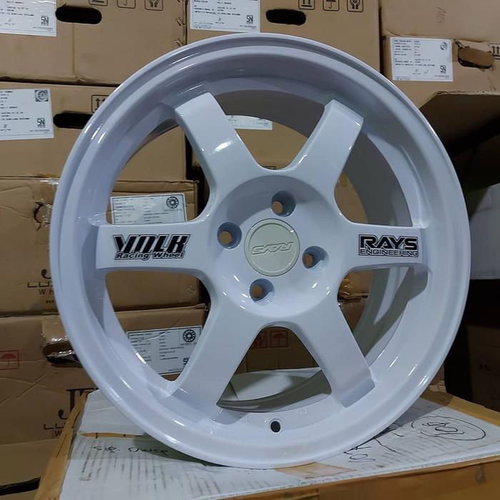 Velg Mobil Racing Rep.Te37 OG Ring 16 Pcd 4x100 White Jazz,Yaris Medan
