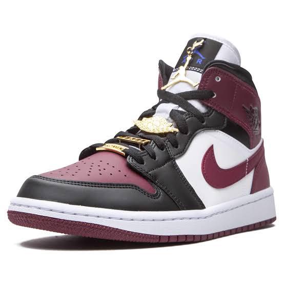 Nike Air Jordan 1 Mid Wmns SE Fearless Black Red Beetroot White