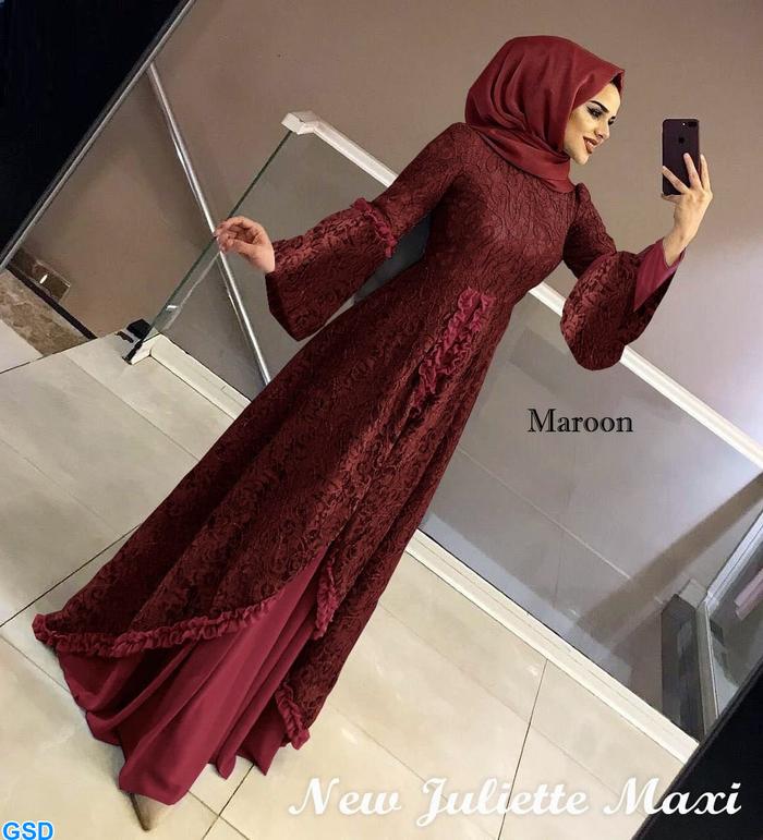 Baju Muslim Perempuan /Gamis Brokat Model Terbaru-julietta maxi