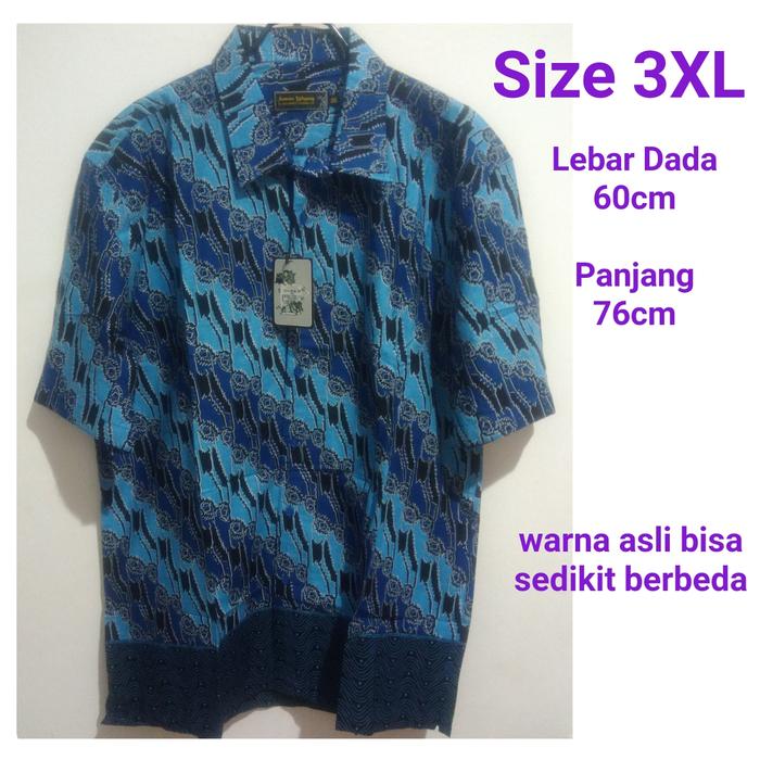 Kemeja Batik Pendek Pria Semata Wayang Biru