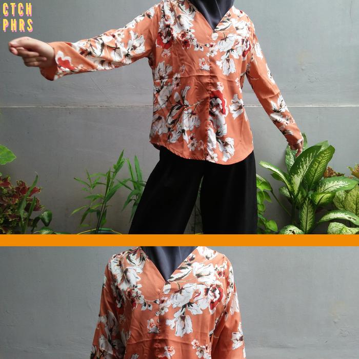 Orange Floral Blouse (2nd/thrift)