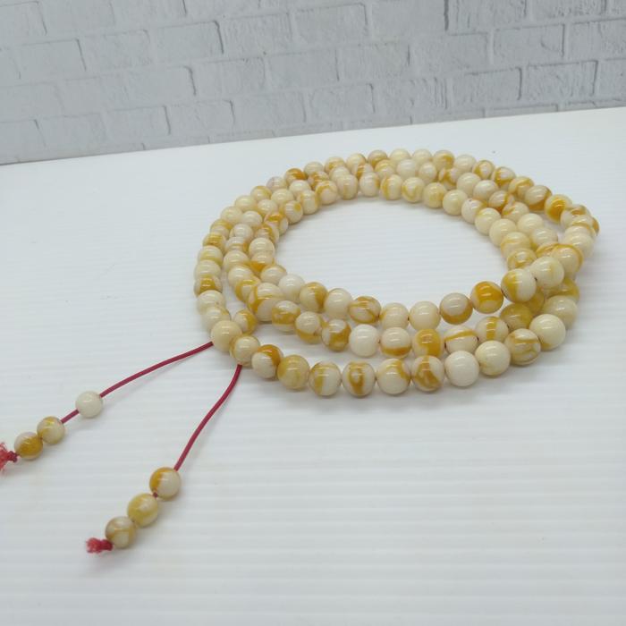 tasbih japaMala 108 batu Marjan putih D347