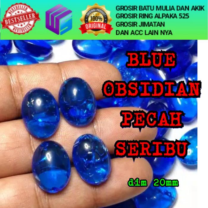 BATU OBSIDIAN BIRU PECAH SERIBU