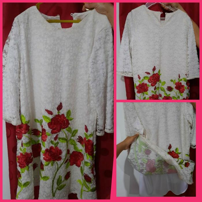 Baju dress Brukat motif Bunga Premium Quality Merek Eprise