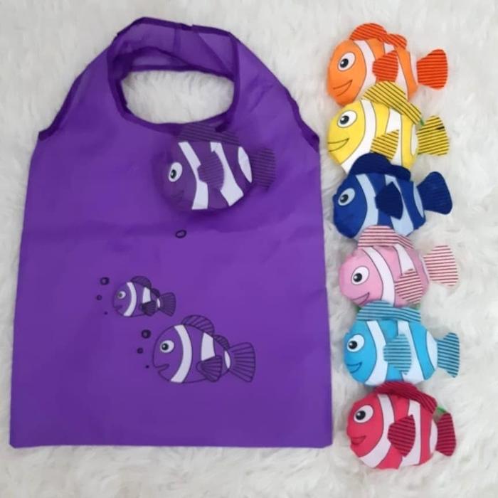 Foldable Shopping Bag NEMO / Tas Kantong Lipat Belanja Motif Ikan NEMO