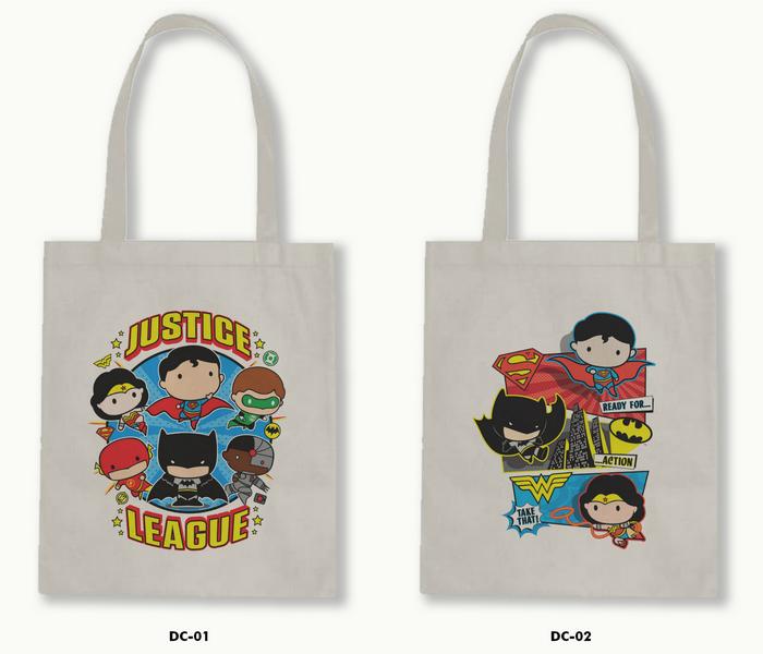 TOTE BAG BLACU-CHIBI JUSTICE LEAGUE