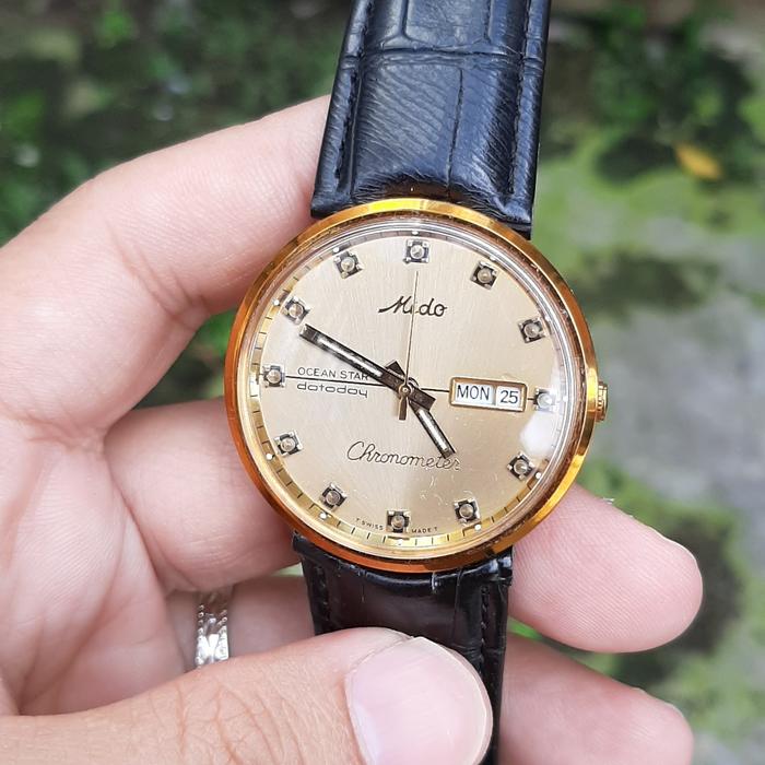 jam mido auto aquadra otomatis gold normal siap pakai