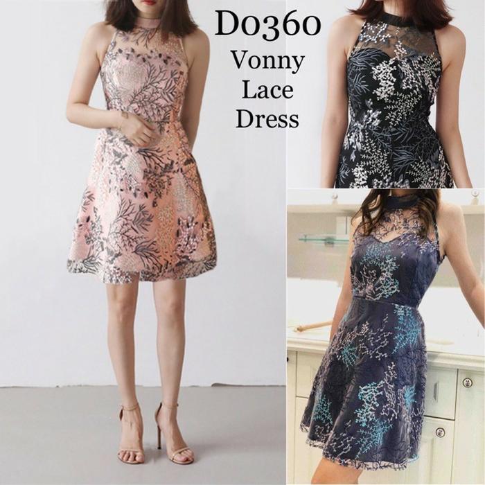 Vonny Lace Party Dress Import Dress Pesta Wanita import