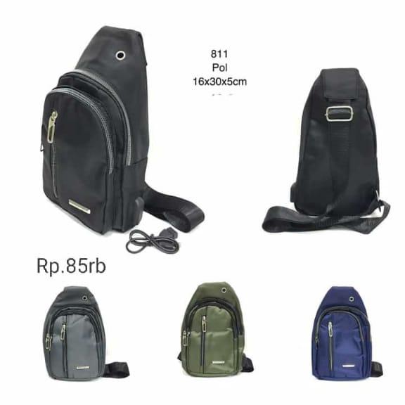 Tas slempang charger usb
